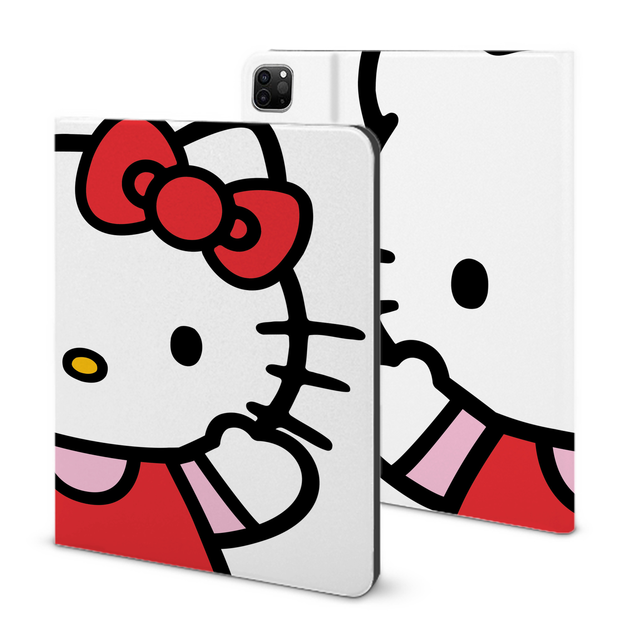 （画像用） Hello Kitty ハローキティ IPad ケース ブック型 PUレザー TPU 耐衝撃 軽量 薄型 ペン収納なし 全面保護 IPad 各モデル対応